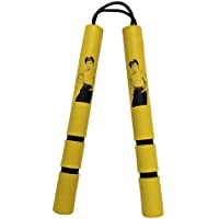 Playwell Niños Espuma Goma Seguridad Entrenamiento Nunchakus - Amarillo Bruce Lee con Cable